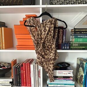 Leopard Print One-Piece Bodysuit